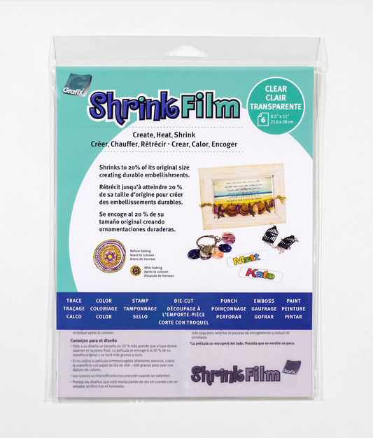 Shrink Film, Clear - 8.5" x 11" (6 Pack)