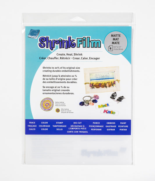 Shrink Film, Matte - 8.5" x 11" (6 Pack)