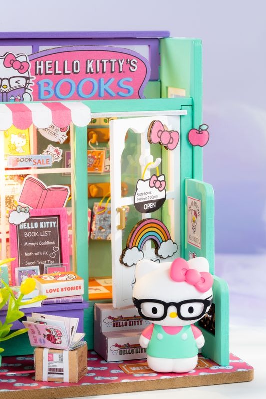 DIY Miniature Model Kit, Hello Kitty Bookstore