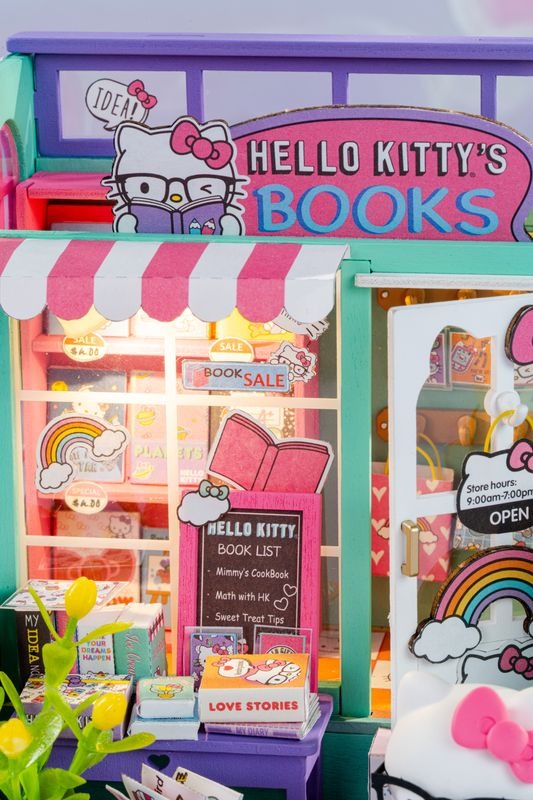 DIY Miniature Model Kit, Hello Kitty Bookstore