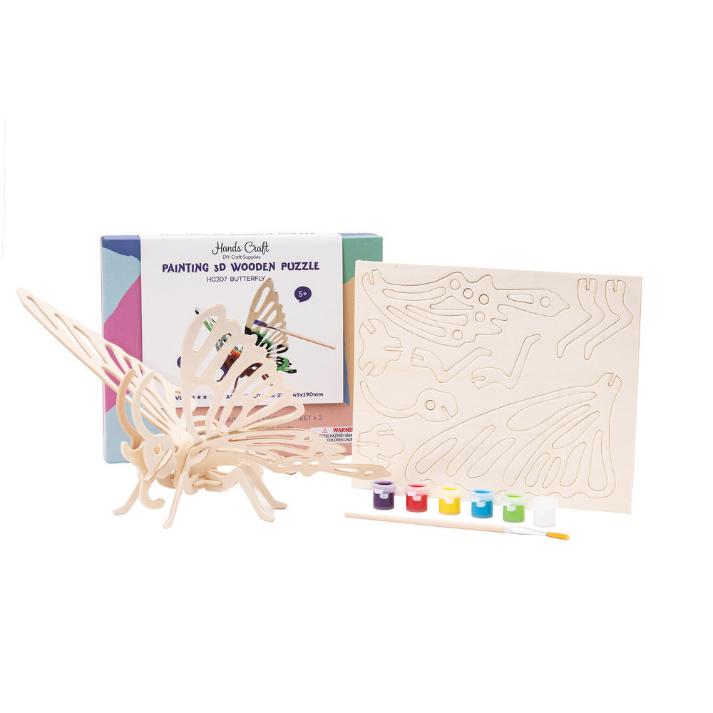 3D Wooden Puzzle Paint Kit, Butterfly