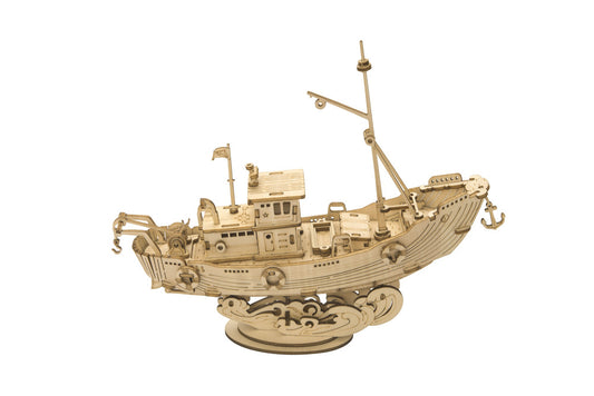 3D Modern Wooden Puzzle, Fishing Ship