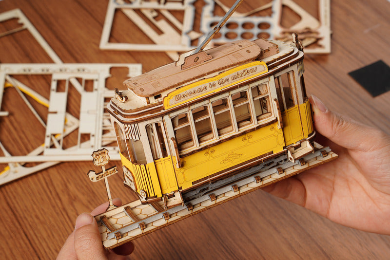 3D Modern Wooden Puzzle, Tramcar