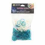 WONDER LOOM Loom Bands - White/Turquoise- 600 pcs.