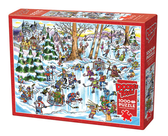 1000Pc Puzzle DoodleTown: Hockey Town