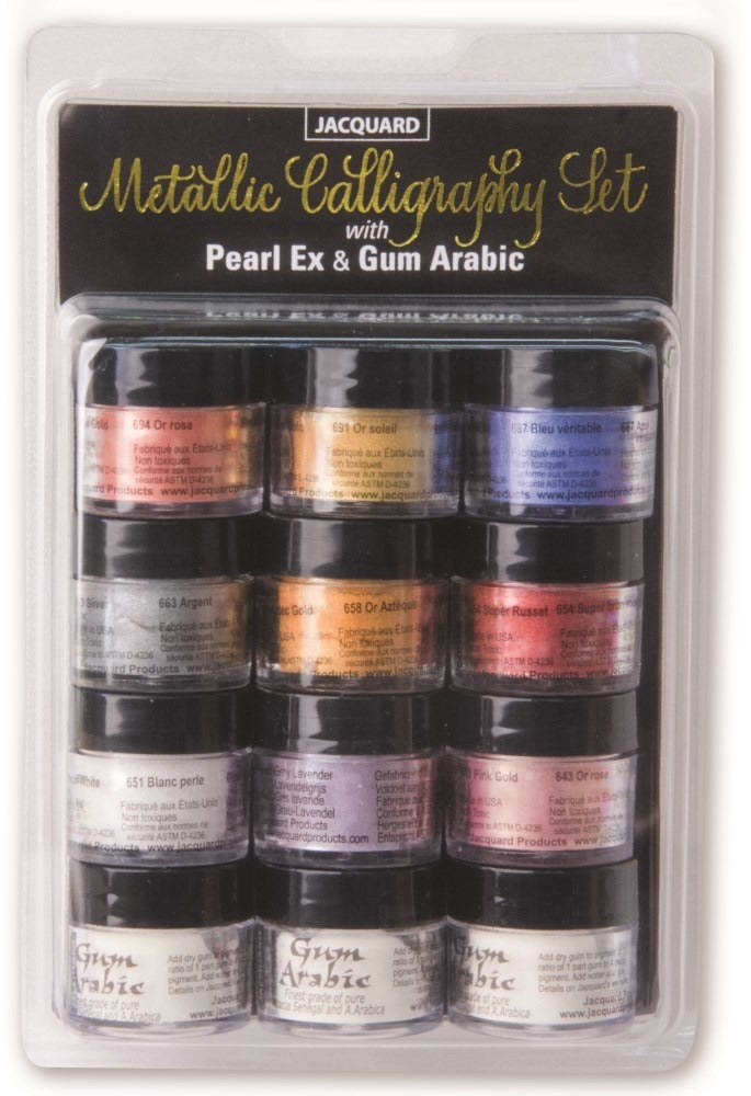 Pearl Ex Powdered Pigments Set, Metallic Calligraphy