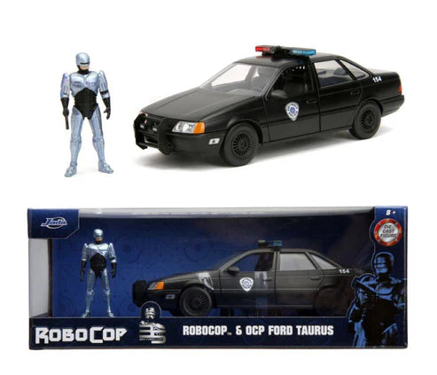 RoboCop & OCP Ford Taurus Detroit Police (Matte Black) - 1/24 35th Anniversary