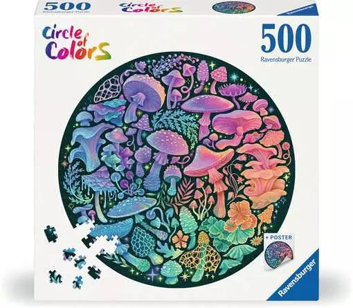Jigsaw Puzzle Circle of Colors - Mushrooms - 500 Pieces