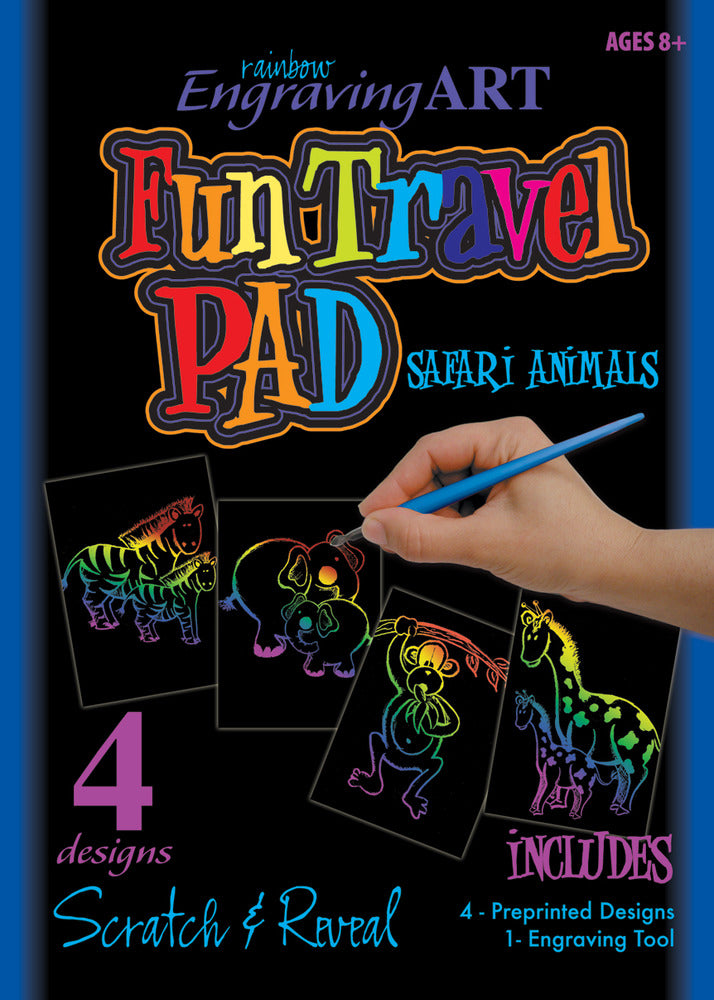 Engraving Art Fun Travel Pad, Safari Animals