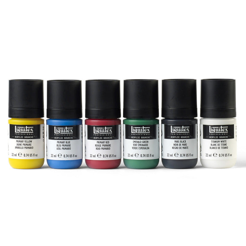 Acrylic Gouache Set, 6 x 22ml - Primaries