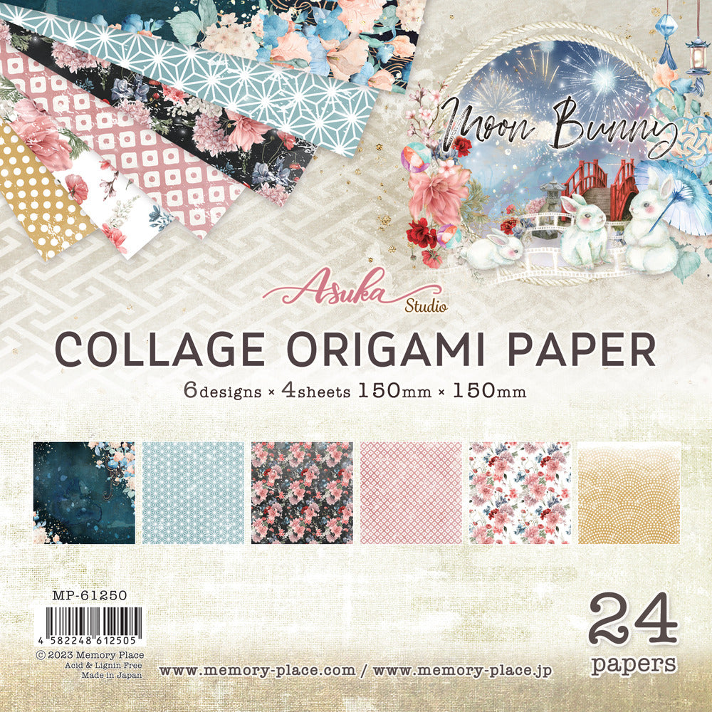 Collage Origami Paper, Moon Bunny