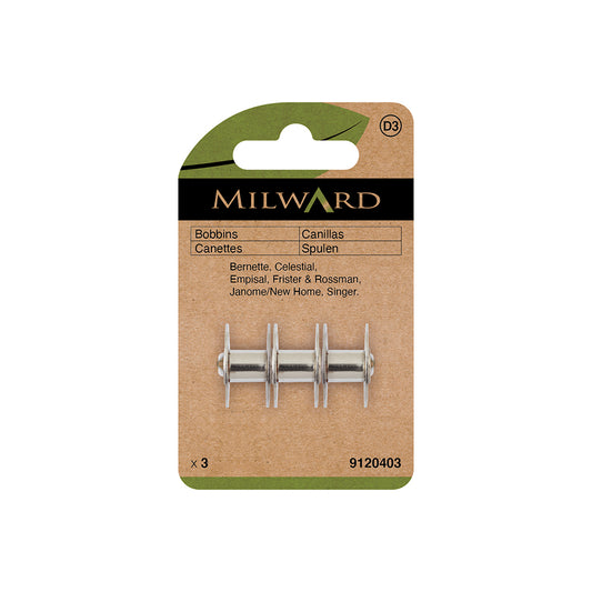 MILWARD GREEN Bobbin Standard Class 15 Metal/3 Pcs