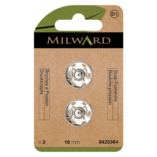 MILWARD GREEN Snap Fast/Nickle 18mm 2 Sets