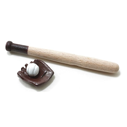 Miniature - Baseball Bat, Ball & Glove – Crafts N' Things Hobbies & Games