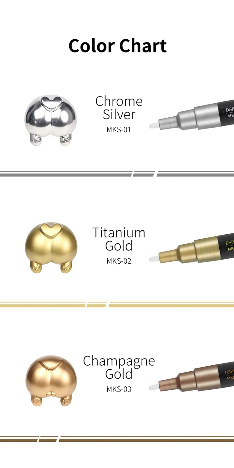 DSPIAE Super Metallic Color Markers - Chrome Silver