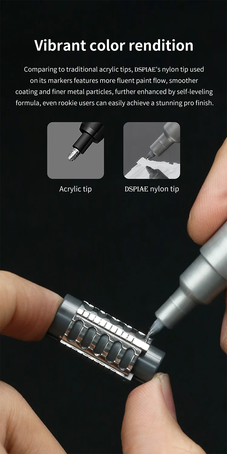 DSPIAE Super Metallic Color Markers - Chrome Silver