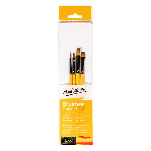 MONT MARTE Gallery Series Brush Set Acrylic - 4pcs