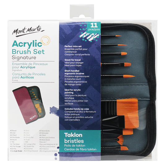 MONT MARTE Taklon Brush Set in Wallet - 11pcs
