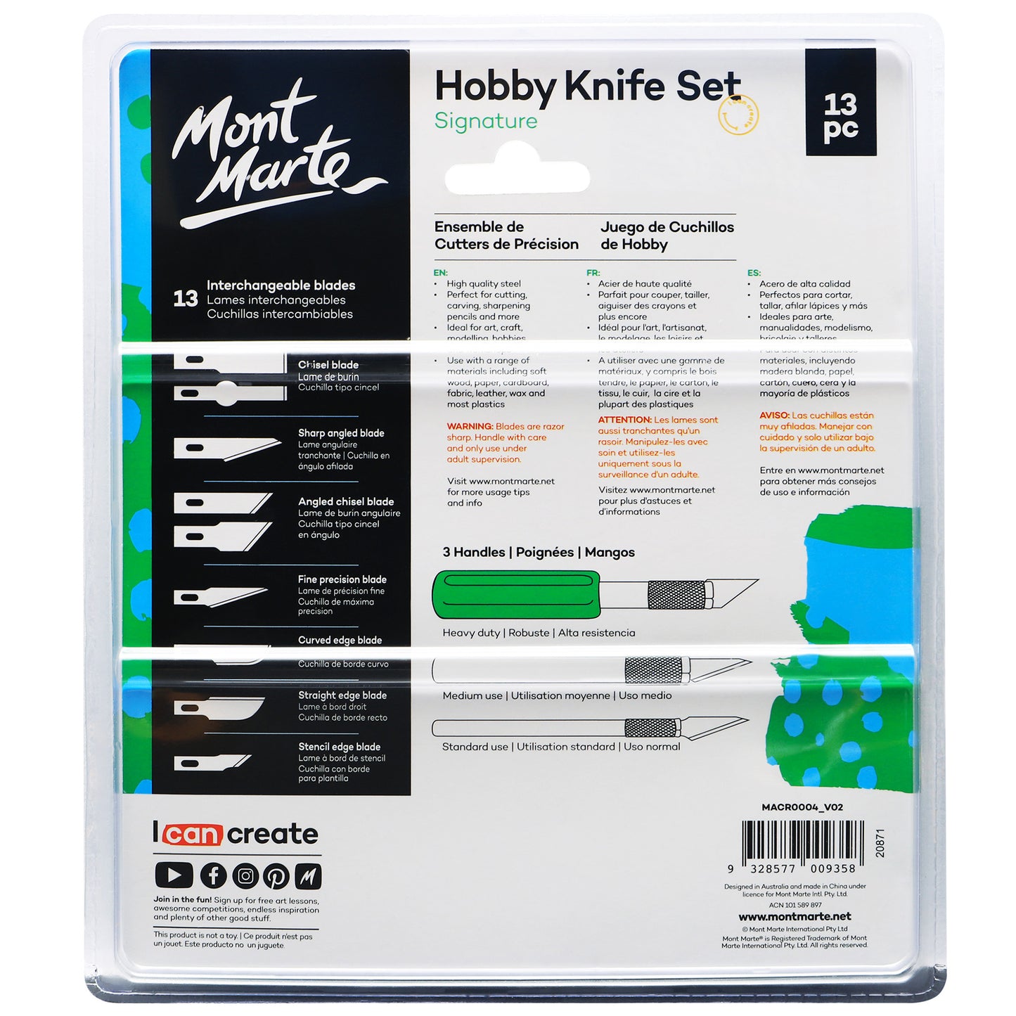MONT MARTE Hobby Knife Set - 13 pcs