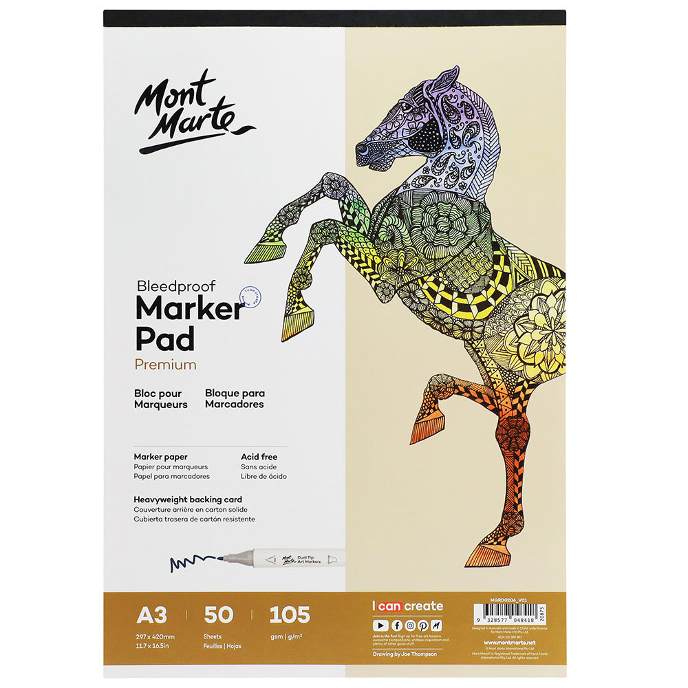 MONT MARTE Bleedproof Pad 105gsm A3 50 Sheets