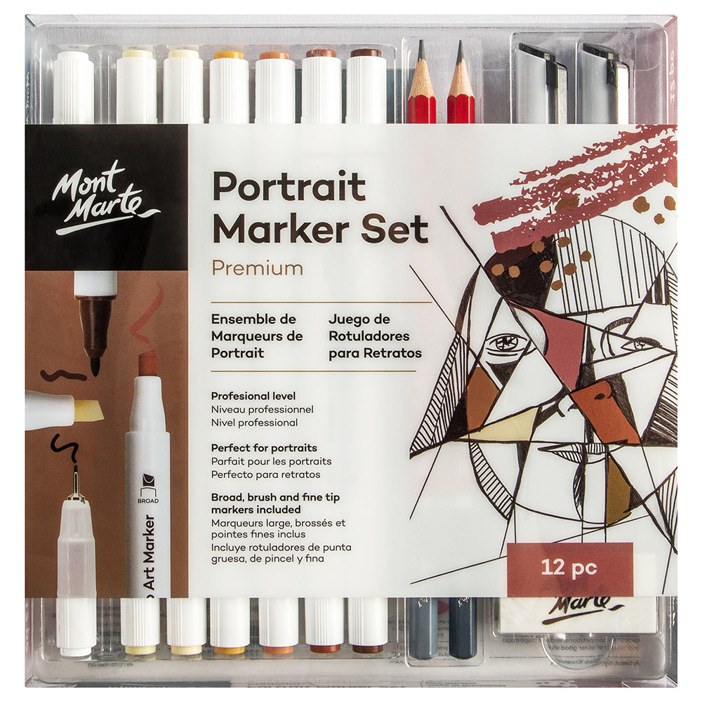 MONT MARTE Portrait Alcohol Marker Set 12pc