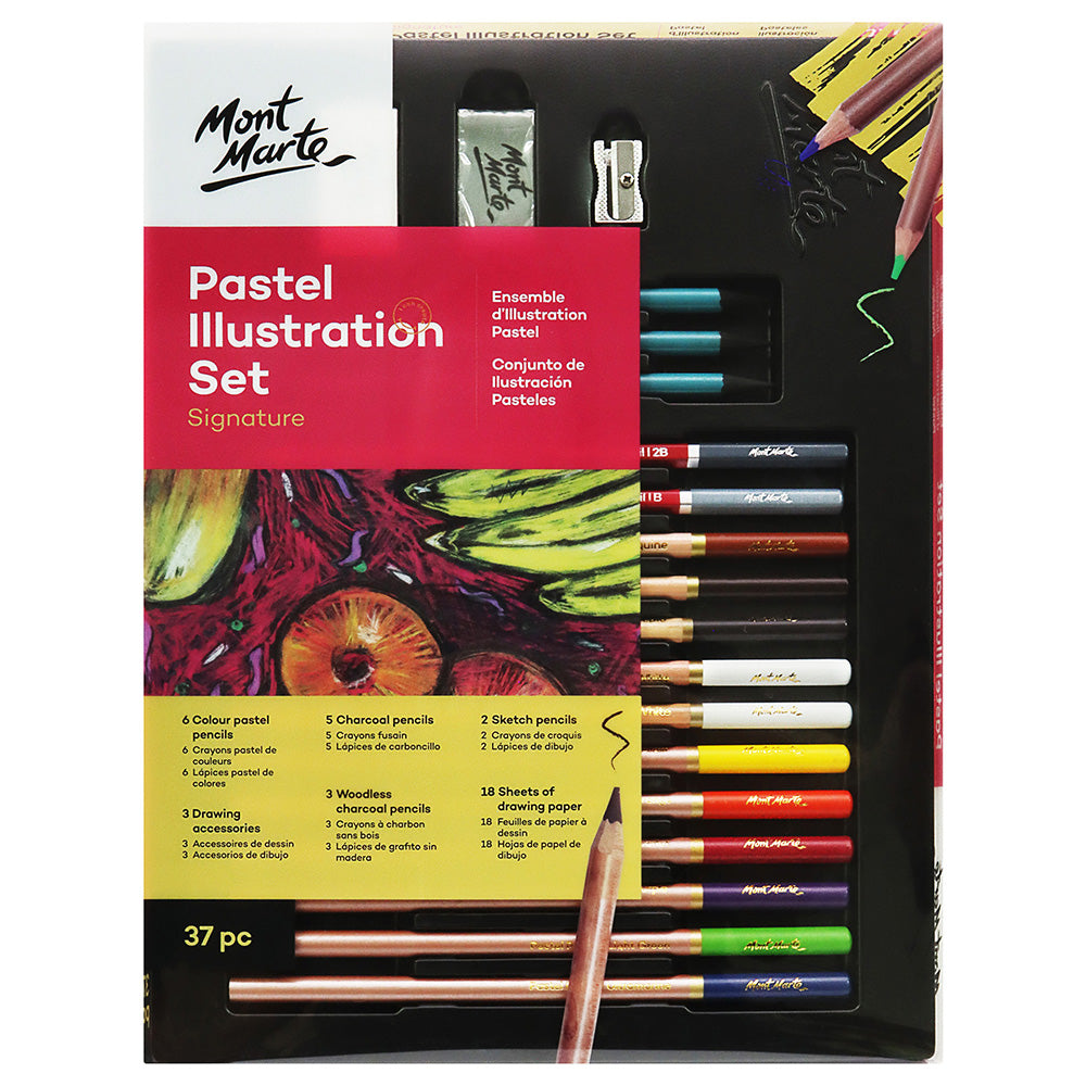 MONT MARTE Colour Pastel Illustration Set 37pc