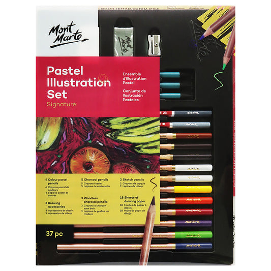 MONT MARTE Colour Pastel Illustration Set 37pc