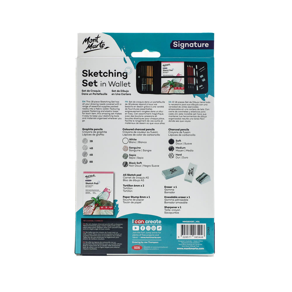 MONT MARTE Sketching Set in Soft Case - 18 pcs