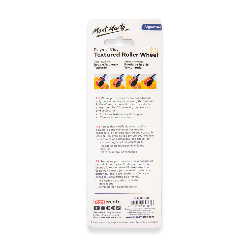 MONT MARTE Polymer Clay Textured Roller Wheel - 5 pcs