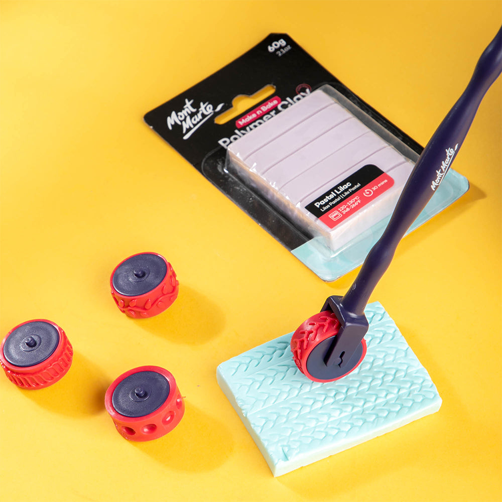 MONT MARTE Polymer Clay Textured Roller Wheel - 5 pcs