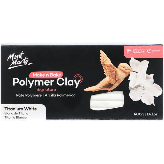 MONT MARTE Make n Bake Polymer Clay 400g (14.1oz) - Titanium White 1 pc