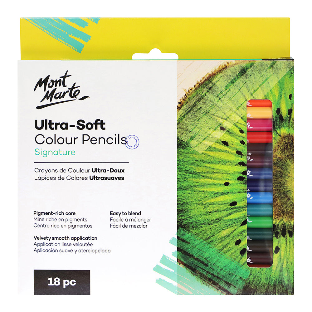 MONT MARTE Ultra-Soft Colour Pencils - 18pcs