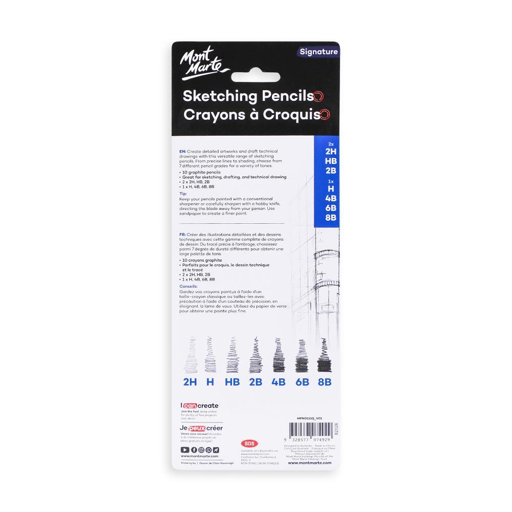 MONT MARTE Sketching Pencils - 10pcs