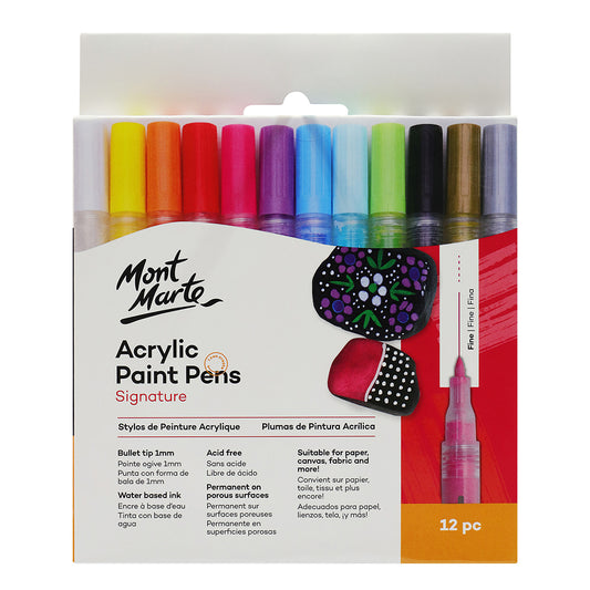 MONT MARTE Acrylic Paint Pens - Fine Tip 12 pcs