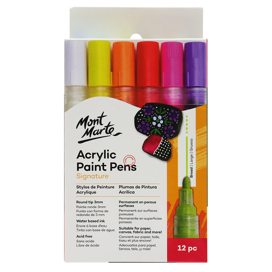MONT MARTE Acrylic Paint Pens - Broad Tip 12 pcs