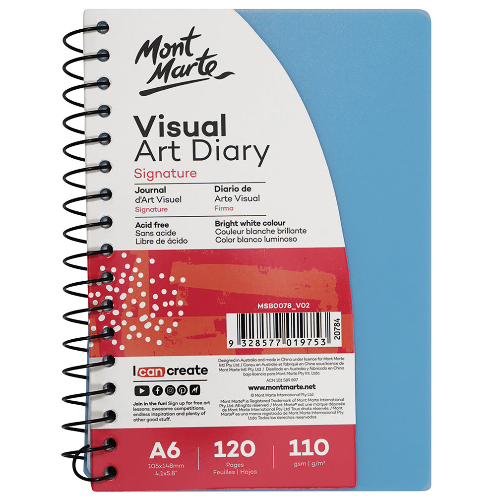 MONT MARTE Visual Art Diary PP Coloured Cover A6 - 120pgs