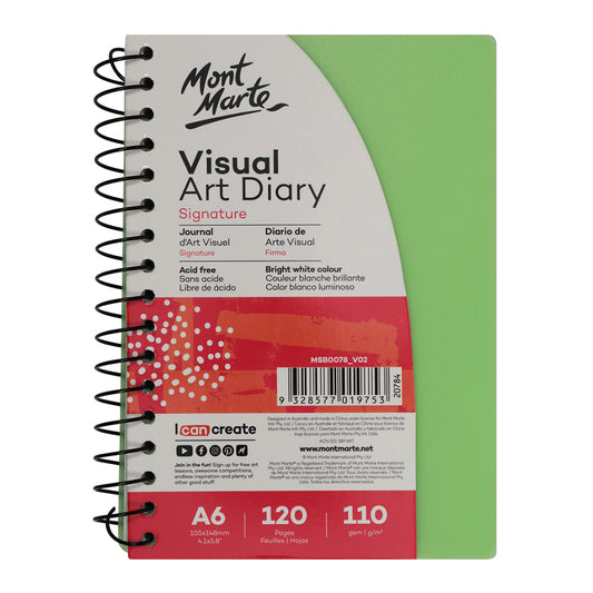 MONT MARTE Visual Art Diary PP Coloured Cover A6 - 120pgs