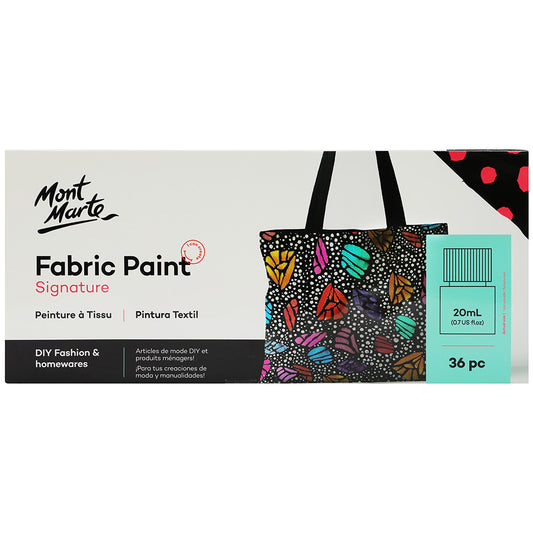 MONT MARTE Signature Fabric Paint Set - 36pc x 20ml (0.7oz)