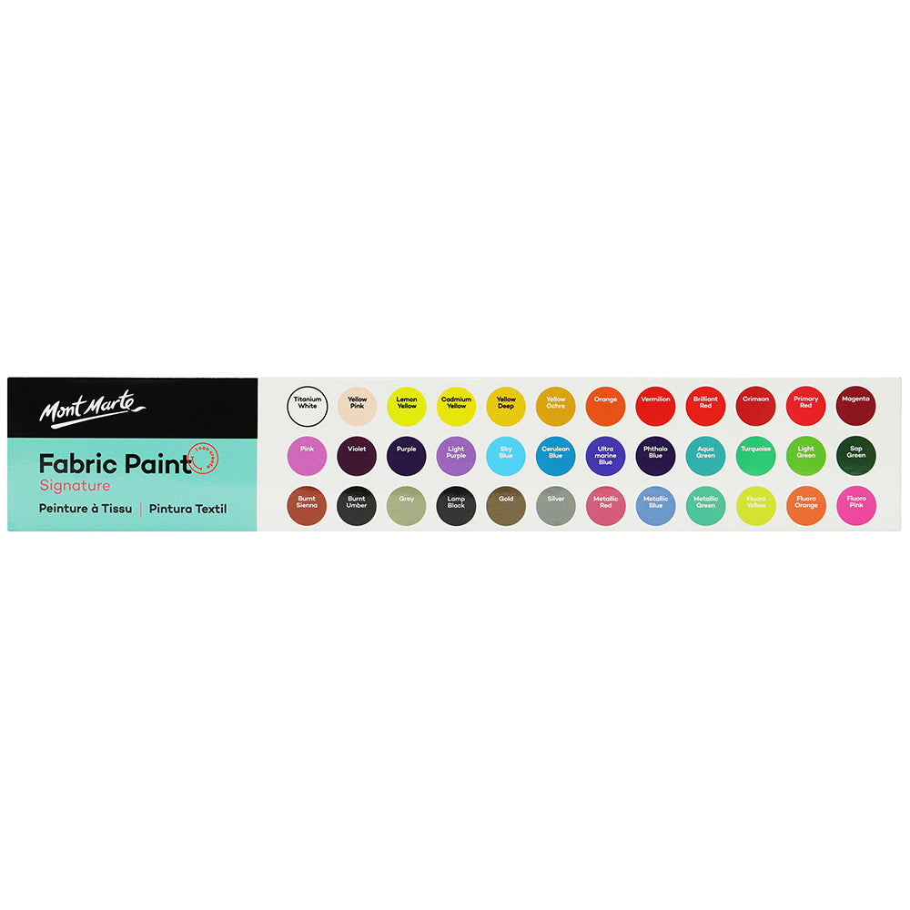 MONT MARTE Signature Fabric Paint Set - 36pc x 20ml (0.7oz)