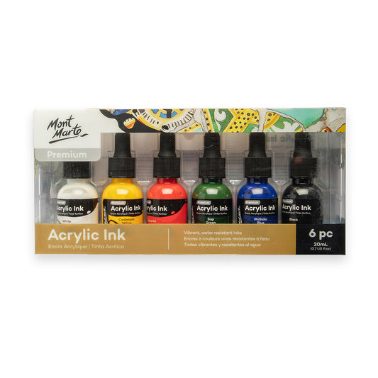 MONT MARTE Acrylic Ink - 6 pcs x 20ml (0.7 US fl.oz)