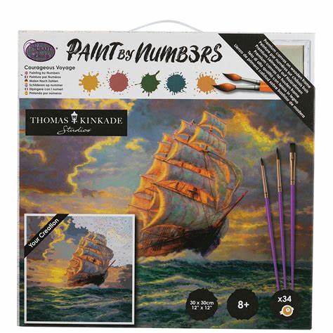 Craft Buddy Paint by Numbers Thomas Kinkade Courageous Voyage Canvas Kit