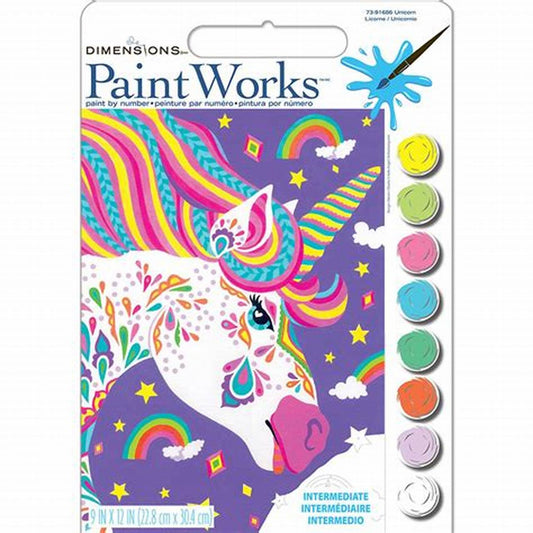 Paint Works Paint By Number Kit 9"x12" - Unicorn