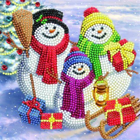 Craft Buddy "Snowman Family Fun" Crystal Art Card Kit