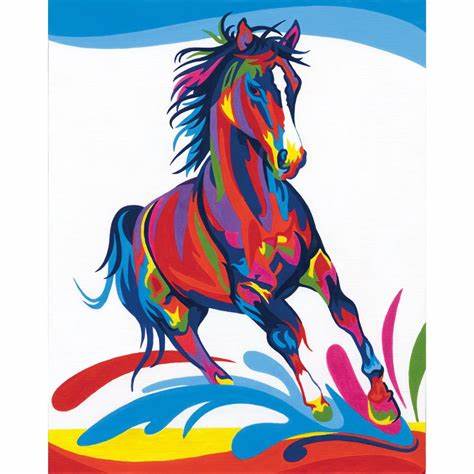 Paint Works Paint By Number Kit 8"x10" - Colorful Horse