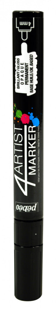 4Artist Marker, 4mm Round Tip - Black