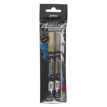 4Artist Marker Duo Set, 4+4mm Gold & Silver