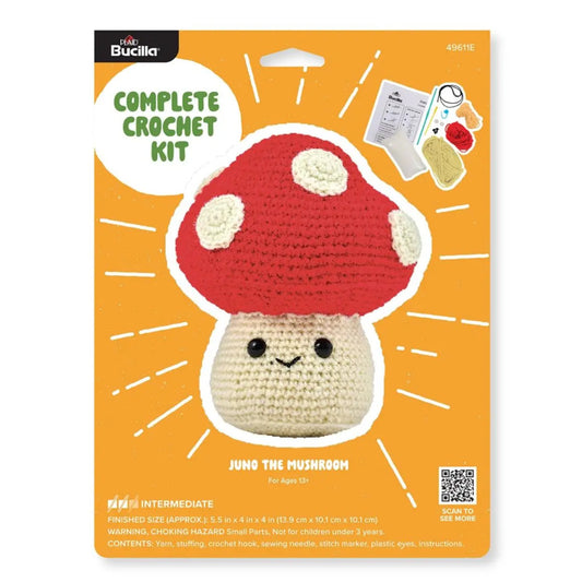 Amigurumi Crochet Kit, 5" Juno the Mushroom - Intermediate