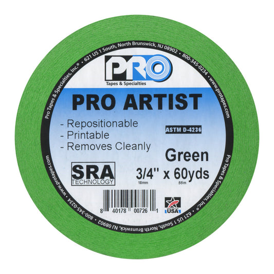 Pro Artist Tape, Green - 3/4" x 60yds