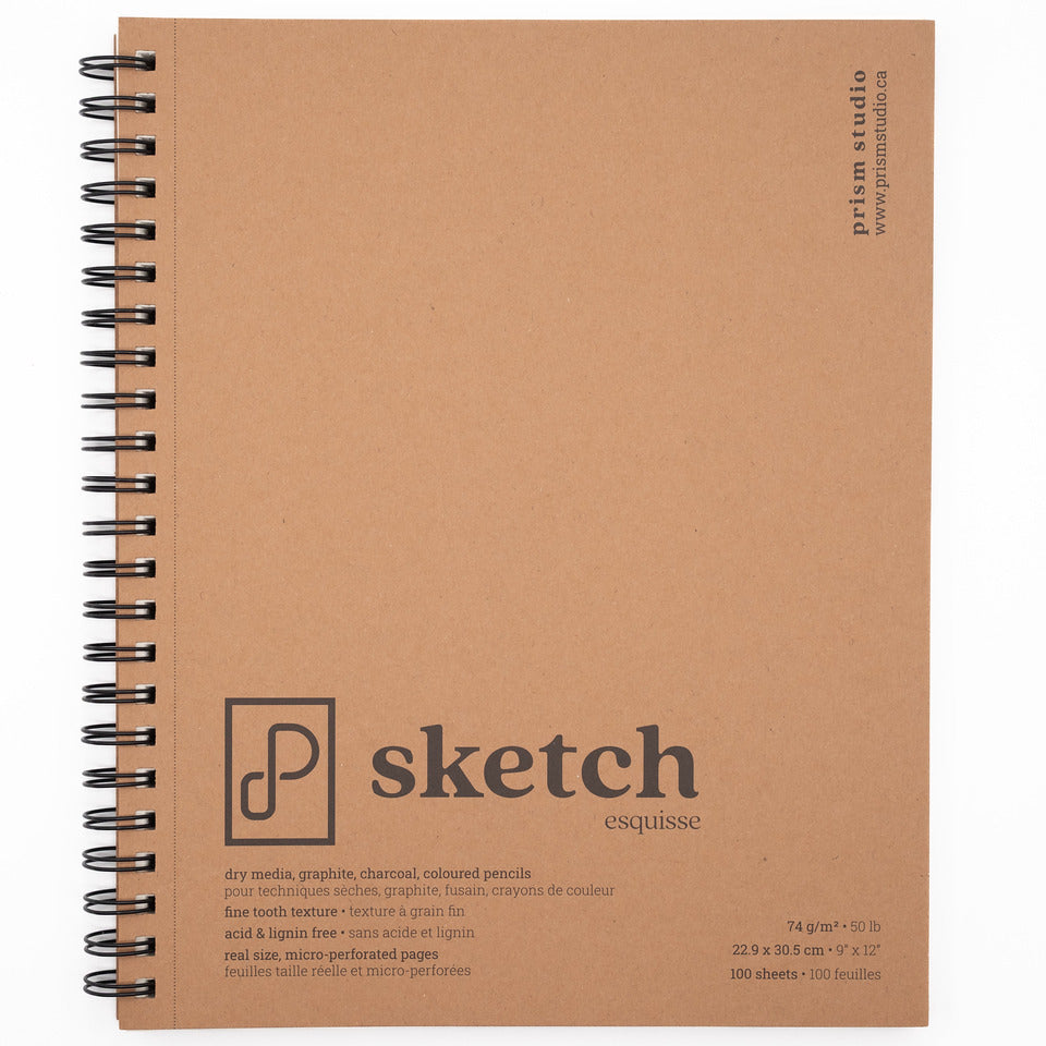 Sketch Paper Pad, 9" x 12", Spiral-Bound at Side