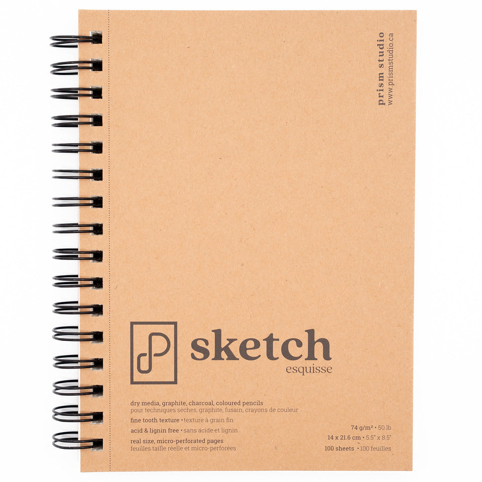 Sketch Paper Pad, 5.5" x 8.5", Spiral-Bound at Side